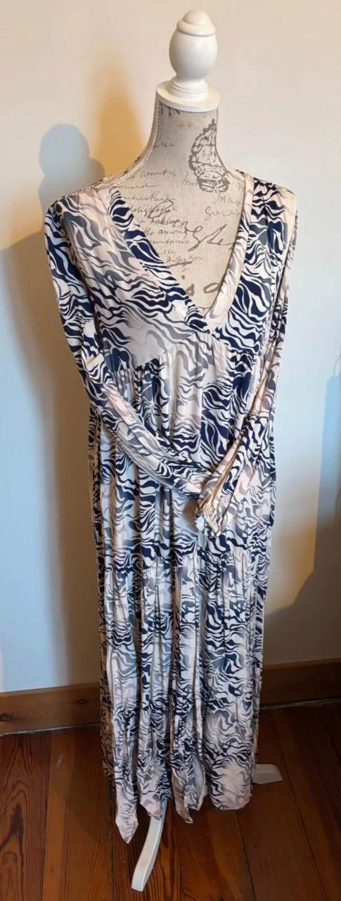 💙 Long marble print beige & blue long sleeves - XL – photo 4